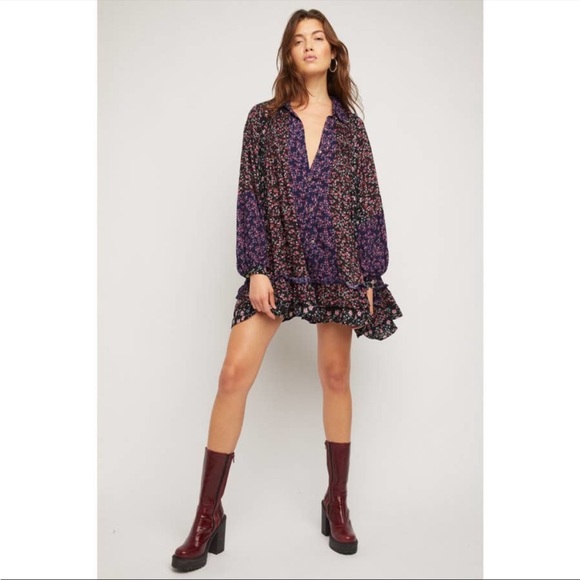 Free People Lost In Your Floral Boho Printed Tunic Dress Size XS - Picture 11 of 11